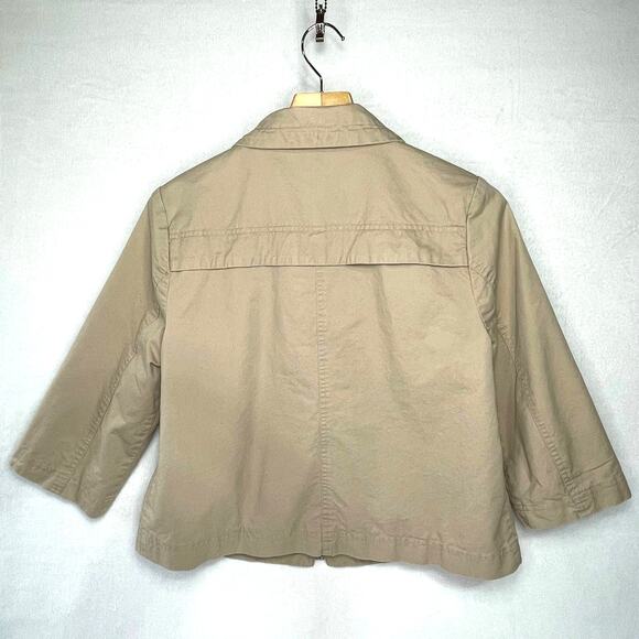 Studio Works Petite Lined Khaki Tan Zip Up Light Coat Jacket Women's Size PL - Picture 2 of 11